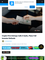 Crypto Firm Entropy Calls It Quits, Plans Full Investor Refunds