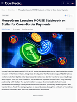 MoneyGram Launches MGUSD Stablecoin on Stellar for Cross-Border Payments