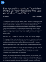 Etsy Apparel Comparison: Tapstitch vs Printful vs Printify for Sellers Who Care About More Than T-Shirts | Visionary Financial