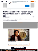 NBA Legend Scottie Pippen Issues Major Bitcoin Call to Community
