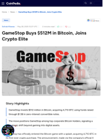 GameStop Buys $512M in Bitcoin, Joins Crypto Elite