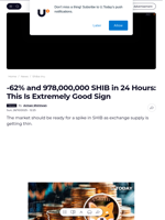-62% and 978,000,000 SHIB in 24 Hours: This Is Extremely Good Sign - U.Today