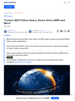 Trump's WLFI Token Soars, Korea Joins CARF and More - BeInCrypto
