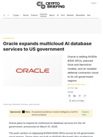 Oracle expands multicloud AI database services to US government