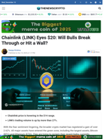 Chainlink (LINK) Eyes $20: Will Bulls Break Through or Hit a Wall?