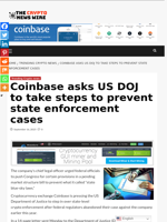 Coinbase asks US DOJ to take steps to prevent state enforcement cases - The Crypto News Wire