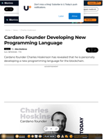 Cardano Founder Developing New Programming Language - U.Today