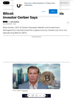 Bitcoin Cycle Killed by Grifters, Tesla Investor Gerber Says - U.Today