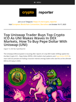Top Uniswap Trader Buys Top Crypto ICO As UNI Makes Waves In DEX Markets, How To Buy Pepe Dollar With Uniswap (UNI)