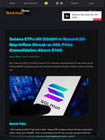 Solana ETFs Hit $568M in Record 20-Day Inflow Streak as SOL Price Consolidates Above $140 - Blockchain.News