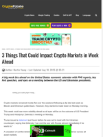 3 Things That Could Impact Crypto Markets in Week Ahead 