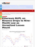 Ethereum NUPL on Binance Drops to Nine-Month Low as Unrealized Losses Mount - The Crypto News Wire