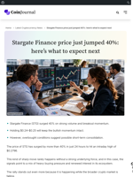 Stargate Finance price just jumped 40%: here’s what to expect next - CoinJournal