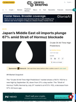 Japan's Middle East oil imports plunge 67% amid Strait of Hormuz blockade