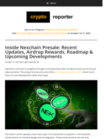 Inside Nexchain Presale: Recent Updates, Airdrop Rewards, Roadmap & Upcoming Developments