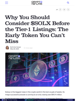 Why You Should Consider $SOLX Before the Tier-1 Listings: The Early Token You Can't Miss