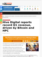 Hive Digital reports record Q1 revenue, driven by Bitcoin and HPC - The Crypto News Wire