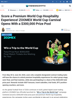 Score a Premium World Cup Hospitality Experience! ZOOMEX World Cup Carnival Opens With a $300,000 Prize Pool - TheNewsCrypto