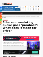 Ethereum unstaking queue goes ‘parabolic’: What does it mean for price? - The Crypto News Wire