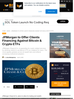 JPMorgan To Offer Clients Financing Against Bitcoin & Crypto ETFs