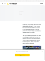 Circle Has Explored Potential $5B Sale to Coinbase or Ripple Instead of IPO: Report