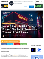 Nubank Plans to Pilot Dollar-Backed Stablecoin Payments Through Credit Cards | Live Bitcoin News