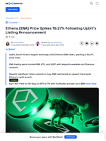 Upbit Exchange's Listing of Ethena (ENA) Token Fuels Price Gains