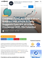 Cardano (ADA) Aims for a Major Breakout But Whale Activity Suggests Eyes Are on a New Contender With 70x Potential | Live Bitcoin News