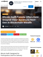 Bitcoin Swift Presale Offers Rare Ground-Floor Access to Next-Gen AI Blockchain Wealth | Live Bitcoin News