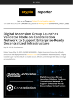 Digital Ascension Group Launches Validator Node on Constellation Network to Support Enterprise-Ready Decentralized Infrastructure