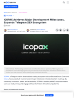 ICOPAX Achieves Major Development Milestones