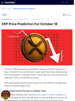 XRP Price Prediction For October 18