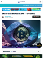 Bitcoin Tipped To Peak In 2026, Here’s Why