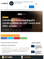 CoinRabbit Reduces Crypto Lending Rates for XRP Loans and 300+ Assets | Live Bitcoin News