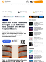 New BTC Yield Platform Bridges Gap Between Idle Bitcoin and Miner Capital Needs – Mining Bitcoin News