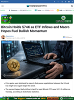 Bitcoin Holds $74K as ETF Inflows and Macro Hopes Fuel Bullish Momentum - TheNewsCrypto