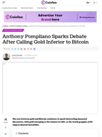 Anthony Pompliano Sparks After Calling Gold to Bitcoin