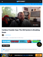 Cardano Founder Says The Old System Is Breaking Down
