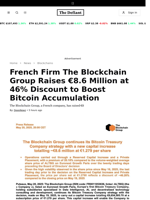 French Firm The Blockchain Group Raises €8.6 Million at 46% Discount to Boost Bitcoin Accumulation - 