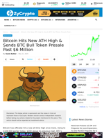 Bitcoin Hits New ATH High & Sends BTC Bull Token Presale Past $6 Million