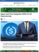 Space and Time Integrates USDC for ZK Coprocessing - TheNewsCrypto