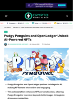 Pudgy Penguins and OpenLedger Unlock AI-Powered NFTs - Crypto News Flash