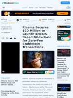 Plasma Secures $20 Million to Launch Bitcoin-Based Blockchain for Zero-Fee Stablecoin Transactions – News Bytes Bitcoin News