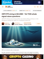 XRP ETFs bring in $4.26M – Yet THIS whale signal raises questions - AMBCrypto