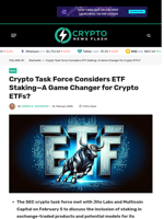 Crypto Task Force Considers ETF Staking—A Game Changer for Crypto ETFs? - Crypto News Flash