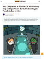 Why DeepSnitch AI Holders Are Abandoning Ship for LiquidChain ($LIQUID): Best Crypto Presale to Buy in 2026 - InsideBitcoins.com