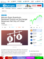 Bitcoin Eyes Quantum-Resistant Future as Exchange Reserves Fall Shy of 5-Year Low ⋆ ZyCrypto