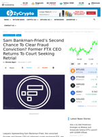Sam Bankman-Fried’s Second Chance To Clear Fraud Conviction? Former FTX CEO Returns To Court Seeking Retrial ⋆ ZyCrypto