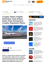 Crypto Takes Flight: Emirates and Dubai Duty Free Announce Crypto Payment Plans – News Bytes Bitcoin News