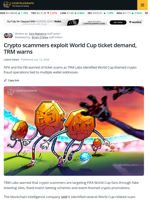 TRM Warns of World Cup Crypto Scams Targeting Fans